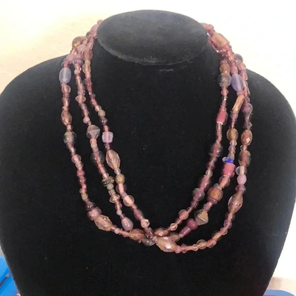 Purple Beaded Layered necklace